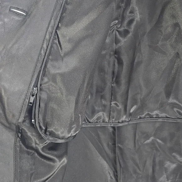 Centigrade Elegant Black Long  Leather Coat - Picture 5 of 8